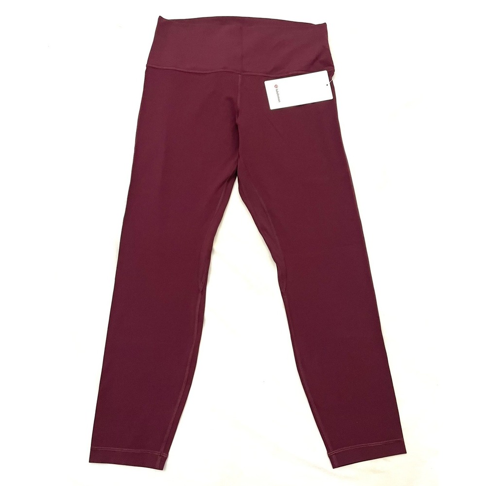 NEW Lululemon Align HR Pant 25" Size 12 Burgundy Stretch Wicking High Rise Yoga